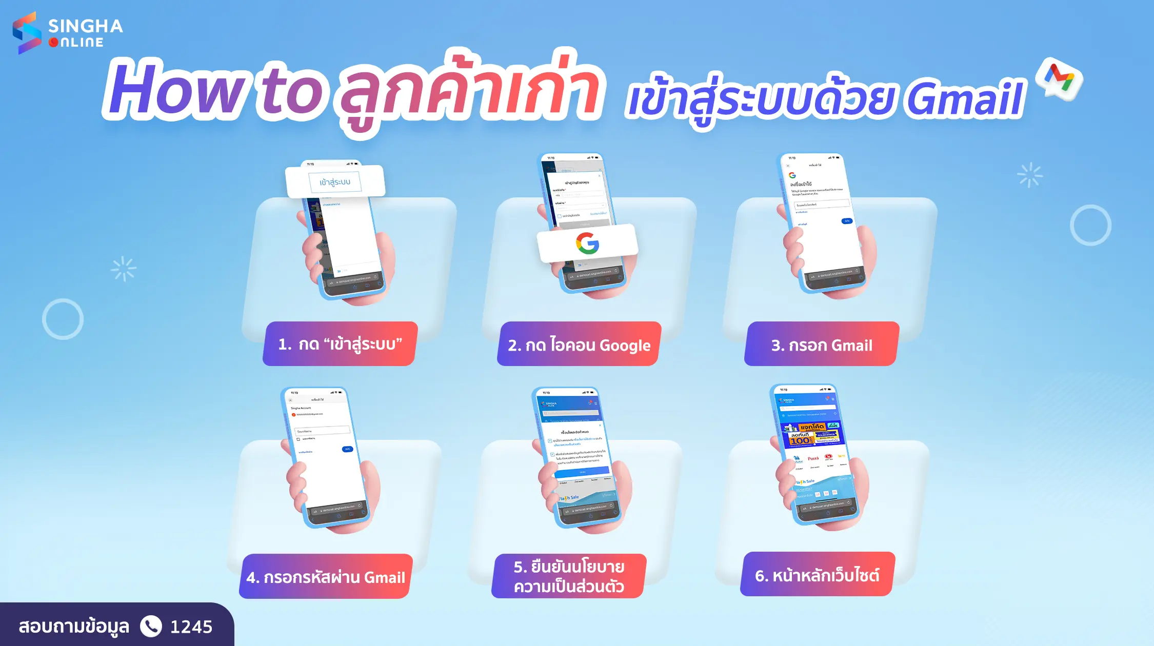 ลูกค้าเก่าที่เคยสมัครสมาชิก เลือกเข้าใช้งานครั้งแรกด้วย Google (เฉพาะ Gmail)
