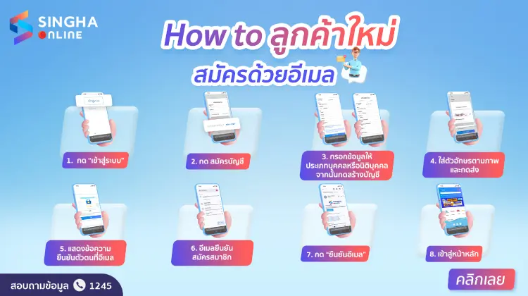 ลูกค้าใหม่สมัครสมาชิกด้วยอีเมล